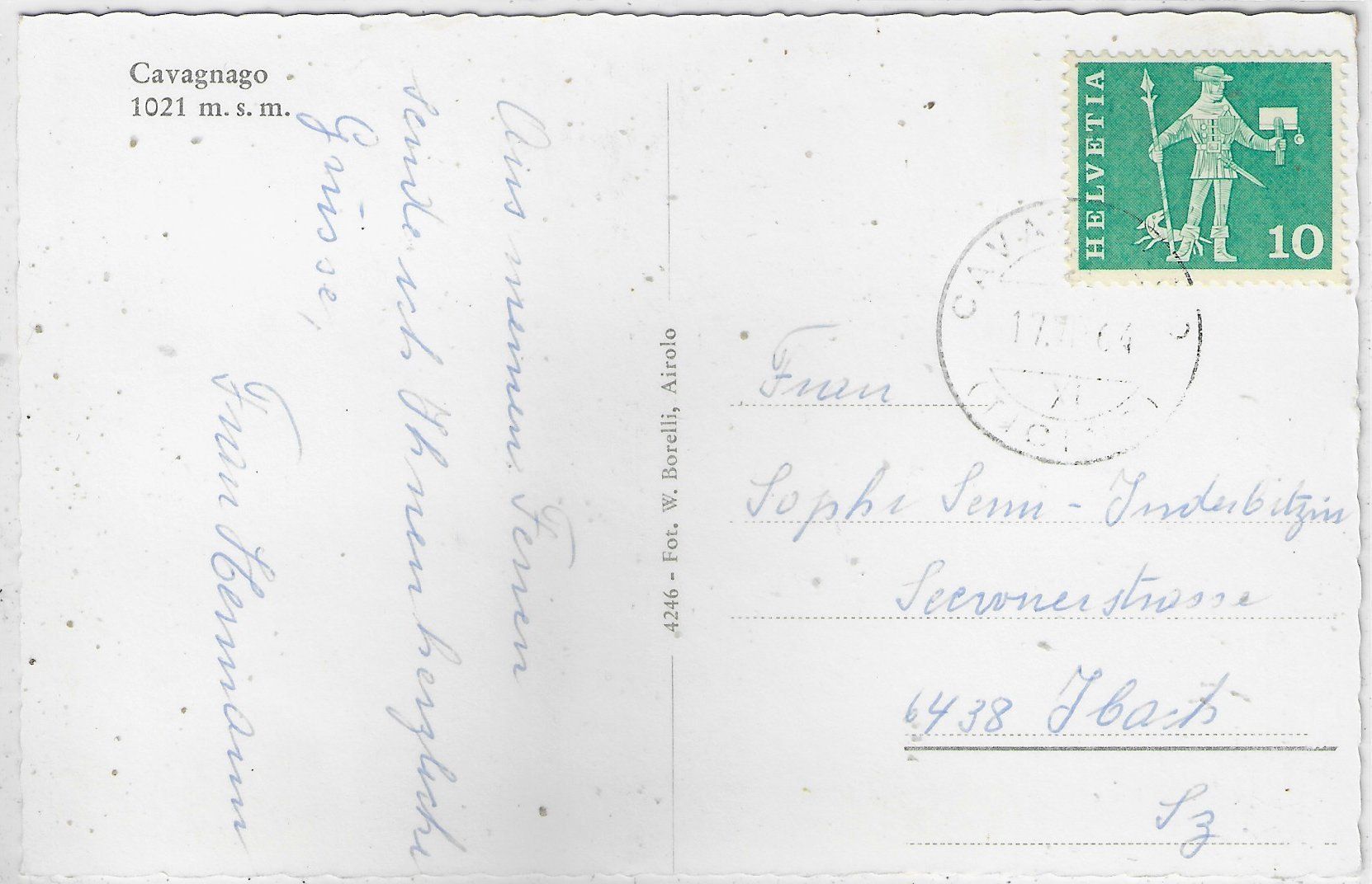 Cartoline postali: Cavagnago - Vue generale – Usato da Ettingen venduto da Kartenplanet 1