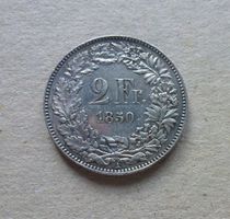Schweiz ++ 2.- Franken 1850, gute Erhaltung