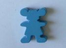 Holz Figur Maus, hellblau, ca. 3,7cm hoch