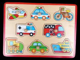 Holz-Steckpuzzle Fahrzeuge