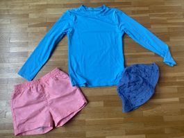 Lot été enfant. Maillot de bain + t-shirt solaire + chapeau