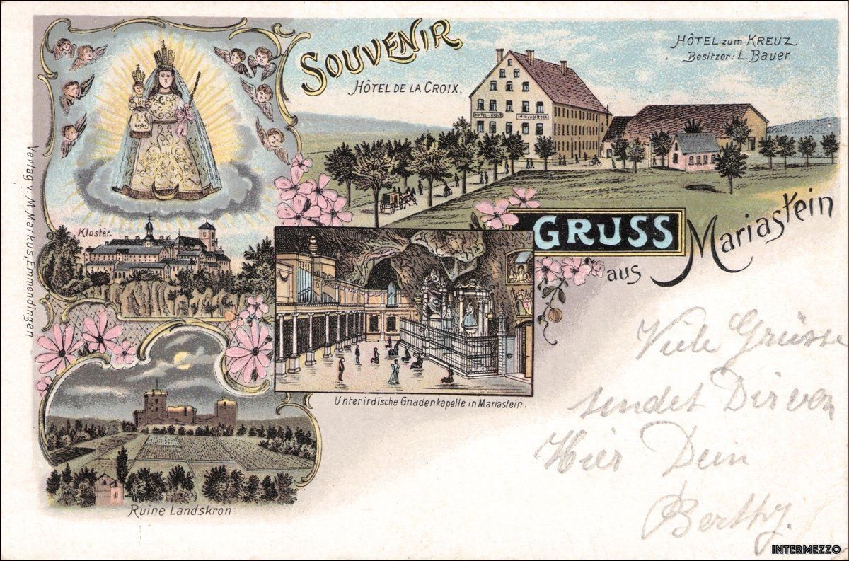 Cartoline postali: Mariastein SO // Litho // 1899 Souvenir – Usato da Basel venduto da intermezzo12