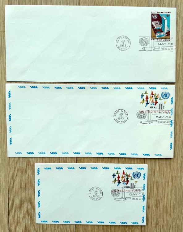 FDC vorfrankierte Briefe & Air letters UNO New York 1968-75 (Gebraucht ...