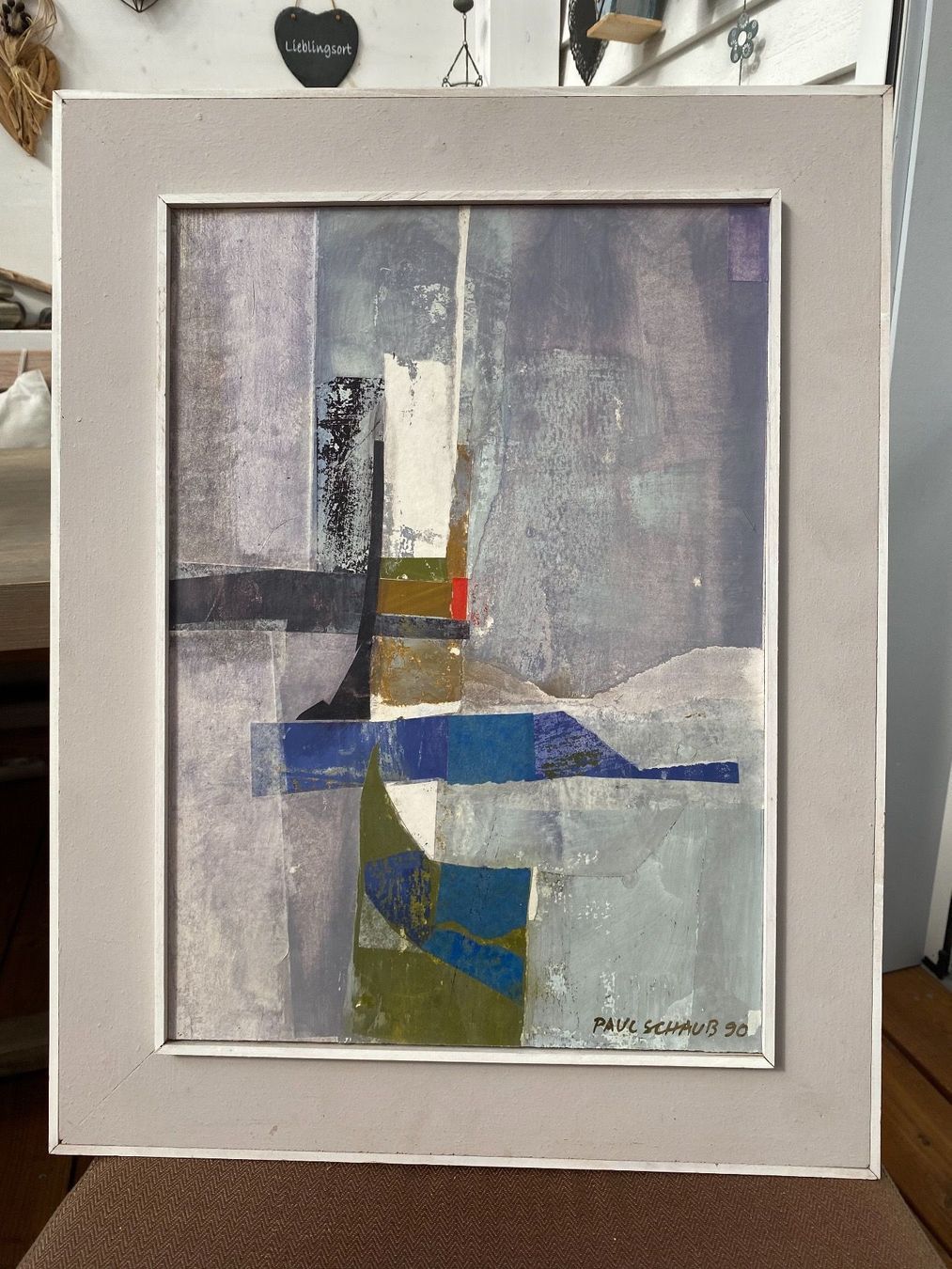 Dipinti: Zeitgenössisches Ölbild/Collage P.Schaub – Usato da Rünenberg venduto da Fendi02 1