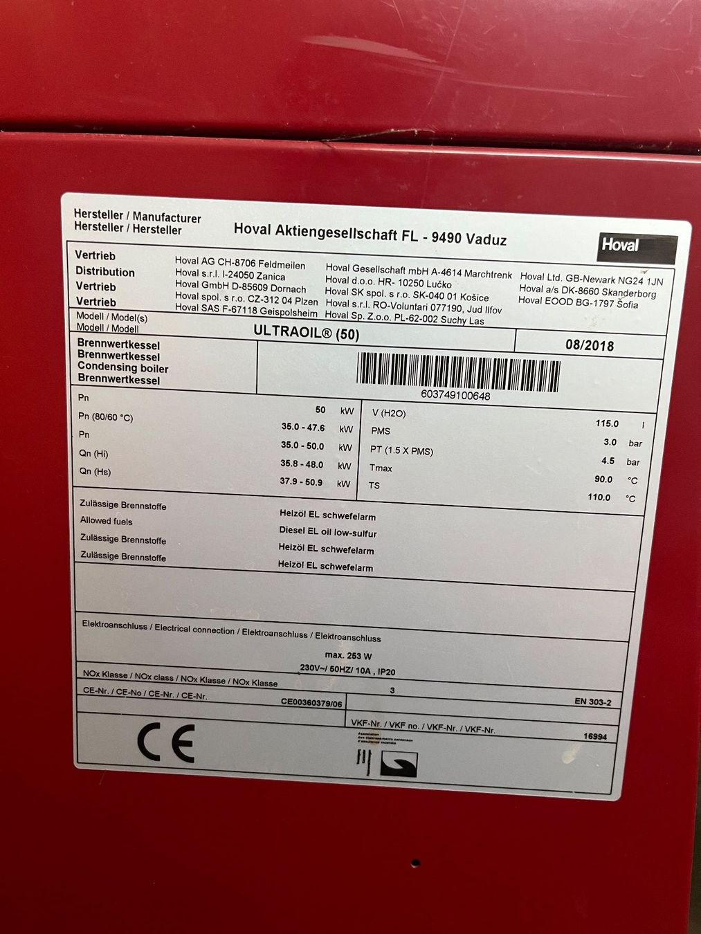 Hoval Radiatori: Hoval Ultraoil Heizkessel – Usato da Lömmenschwil venduto da sz2873 6