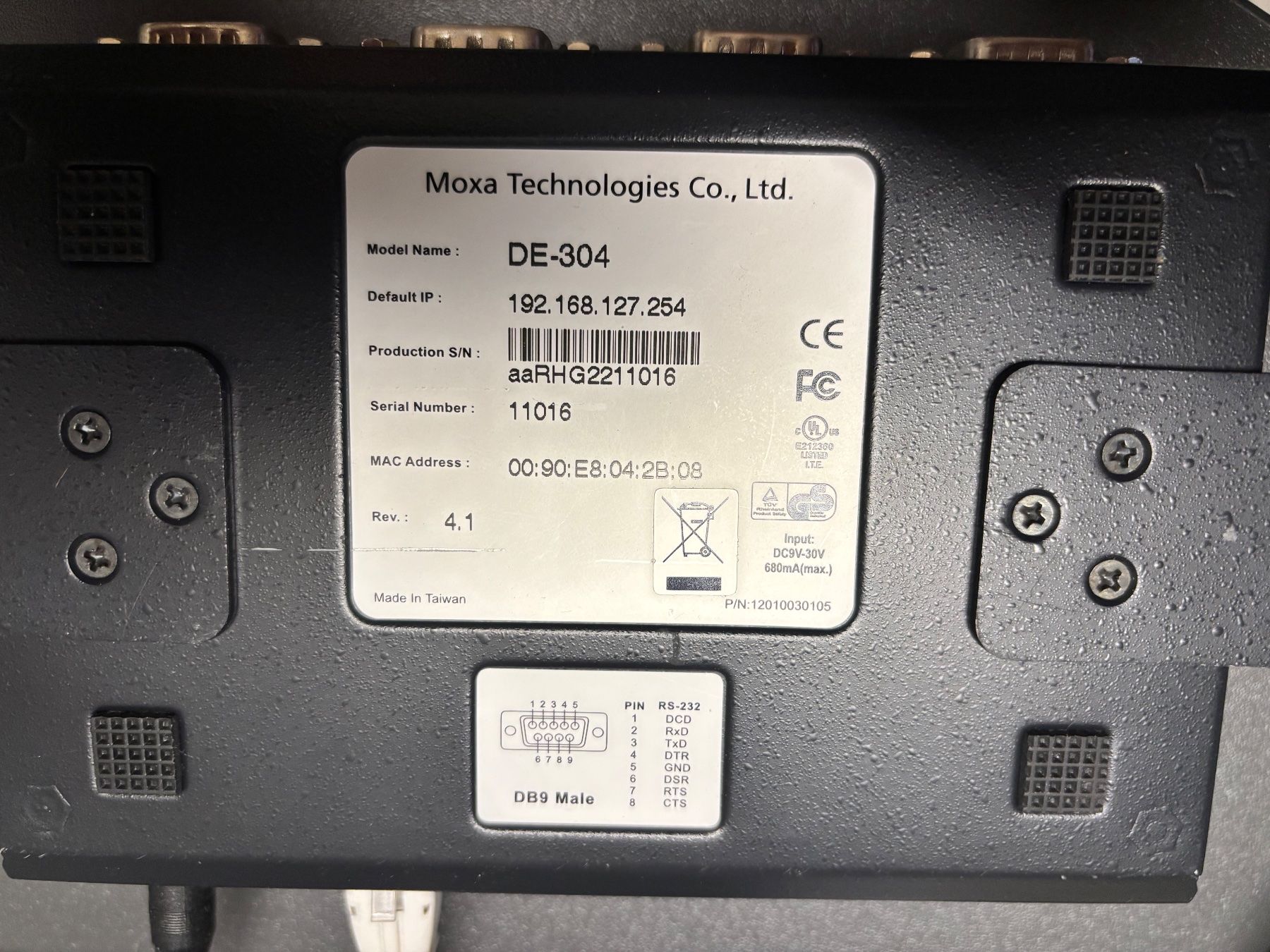 Server: MOXA DE-304 4Port Serial Server – Usato da Rothenburg venduto da Vanzonk 1