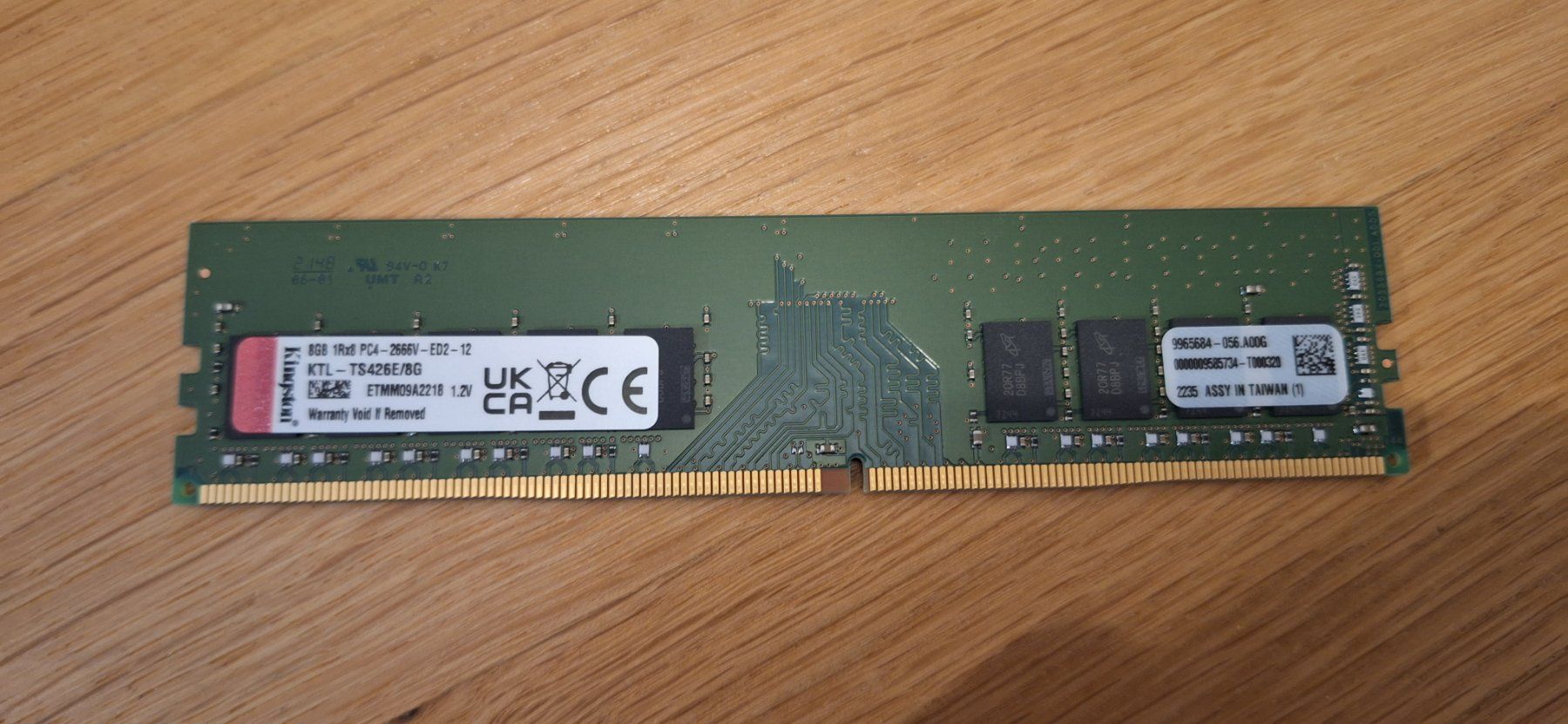 Kingston Memoria / RAM: 8GB DDR4 ECC RAM Kingston 2666MHZ – Usato da Stein AG venduto da dan_zs8w 2