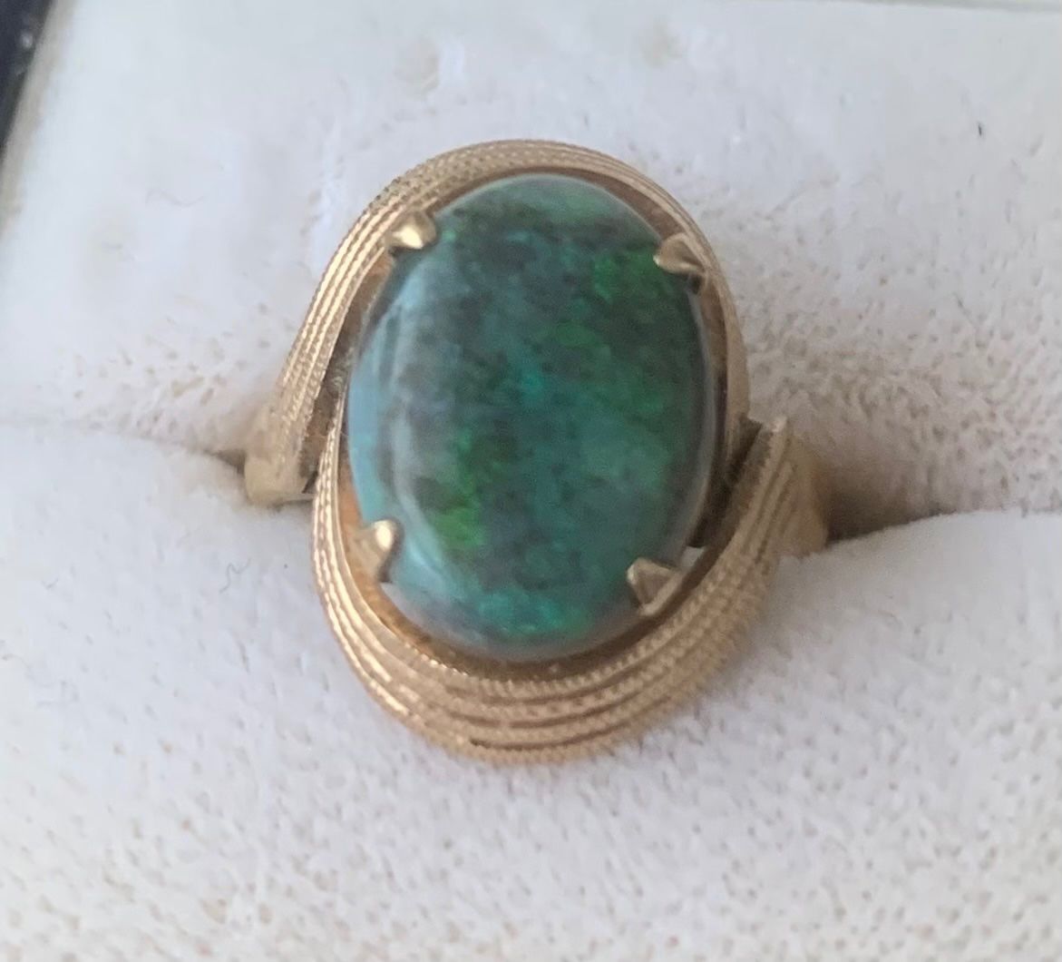 Ringe: Gold Ring mit grünem Opal, Vintage, Grösse 52 – Gebraucht aus Zürich von MK124 3