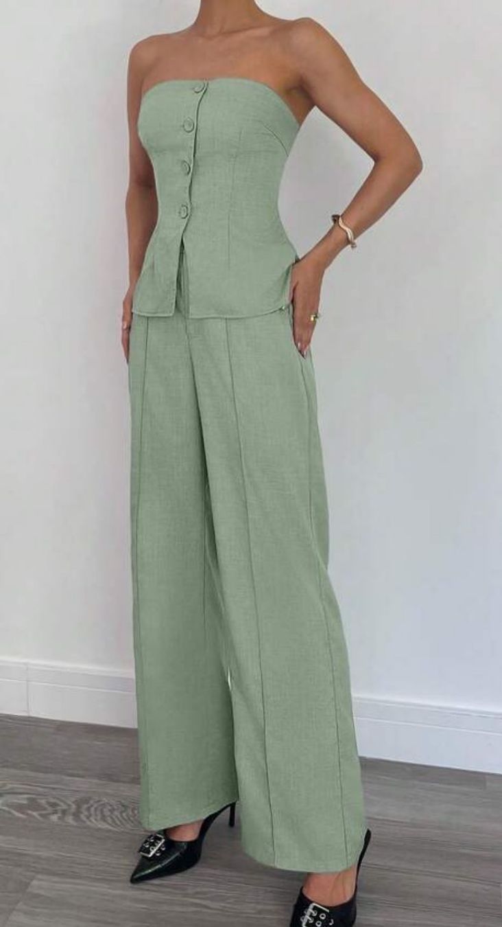 Shein Completi & Tailleur: Ensemble vert/gris chic – Nuovo e nell'imballaggio originale da Montreux venduto da iizaa811