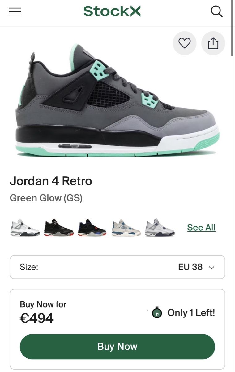 Jordan Scarpe da uomo: Air Jordan 4 Retro Green Glow – Usato da Tägerwilen venduto da nacaporu 3