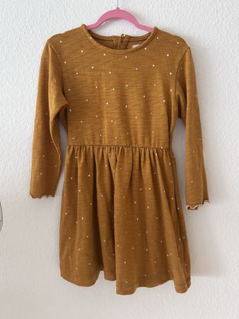 Robe Sfera, moutarde à coeurs, taille 110-116 cm, automne-hi
