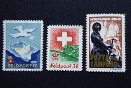(m377) Feldpost Wit 15/1 + 22/1 ohne Gummi; 20/1 *