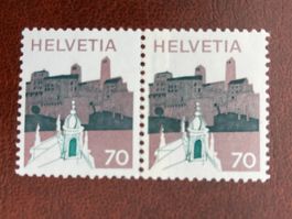 Schweiz 1973 Landschaftsbilder 70 Paar Klebstelle postfrisch
