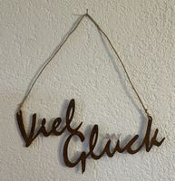 Rost Metall-Deko "Viel Glück" Vintage-Stil.
