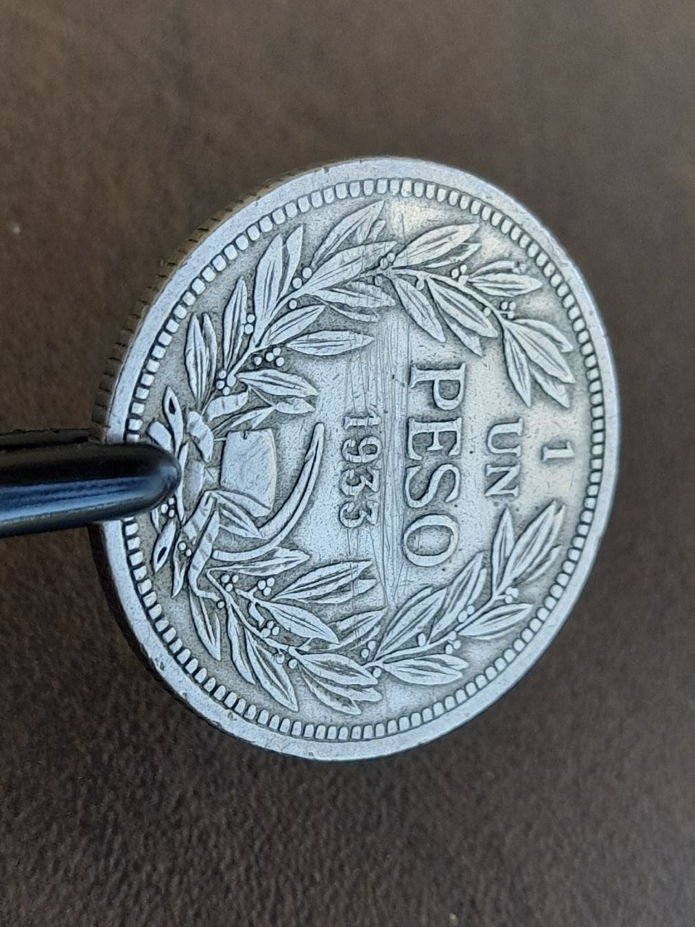 Alle Münzen: 1 Peso 1933 République du Chili – Gebraucht aus Basel von Basel_20 3