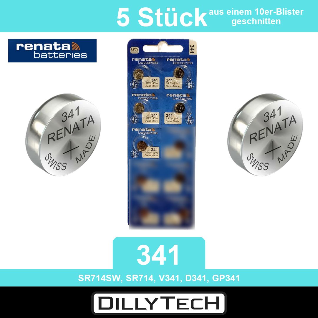 Akkus & Batterien: Renata 341 SR714SW Knopfzellenbatterie - 5 Stk. – Neu und originalverpackt aus Meilen von DillyTecH