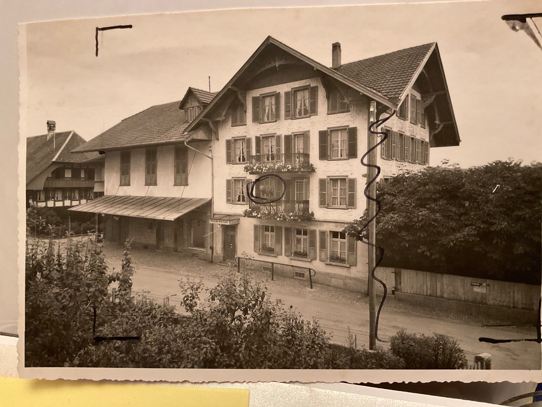 Ansichtskarten: Urtenen, Gasthaus Bären, 1948 – Gebraucht aus Tecknau von bleilaus