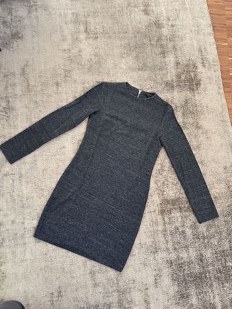 Topshop Gray Long Sleeve Dress