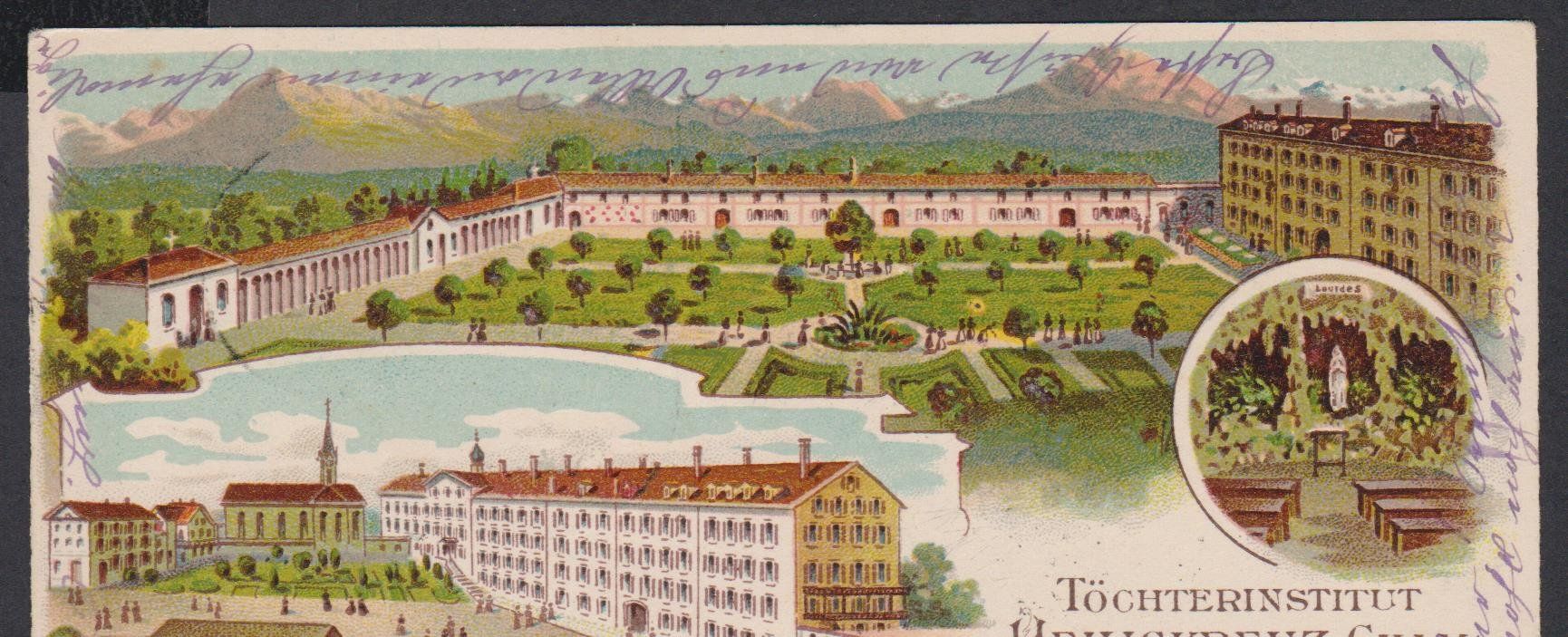 Cartes postales: Cham  ZG   -   alte Litho - Ansichtskarte von 1902 – D'occasion à Vitznau par Ropaku 1