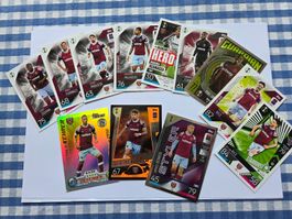 Match attax 12 Fussballkarten Team West Ham