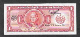 El  Salvador  1  Colon  1977  Bankfrisch