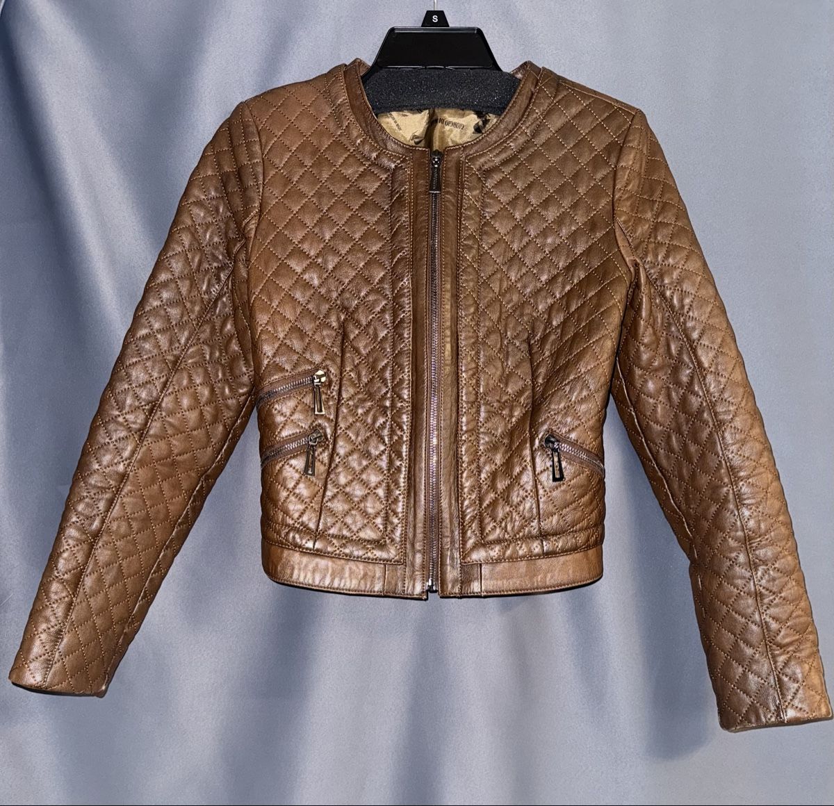 Giacche: Elegante Lederjacke im Steppdesign, Grösse S – Usato da Winterthur venduto da LenaT.