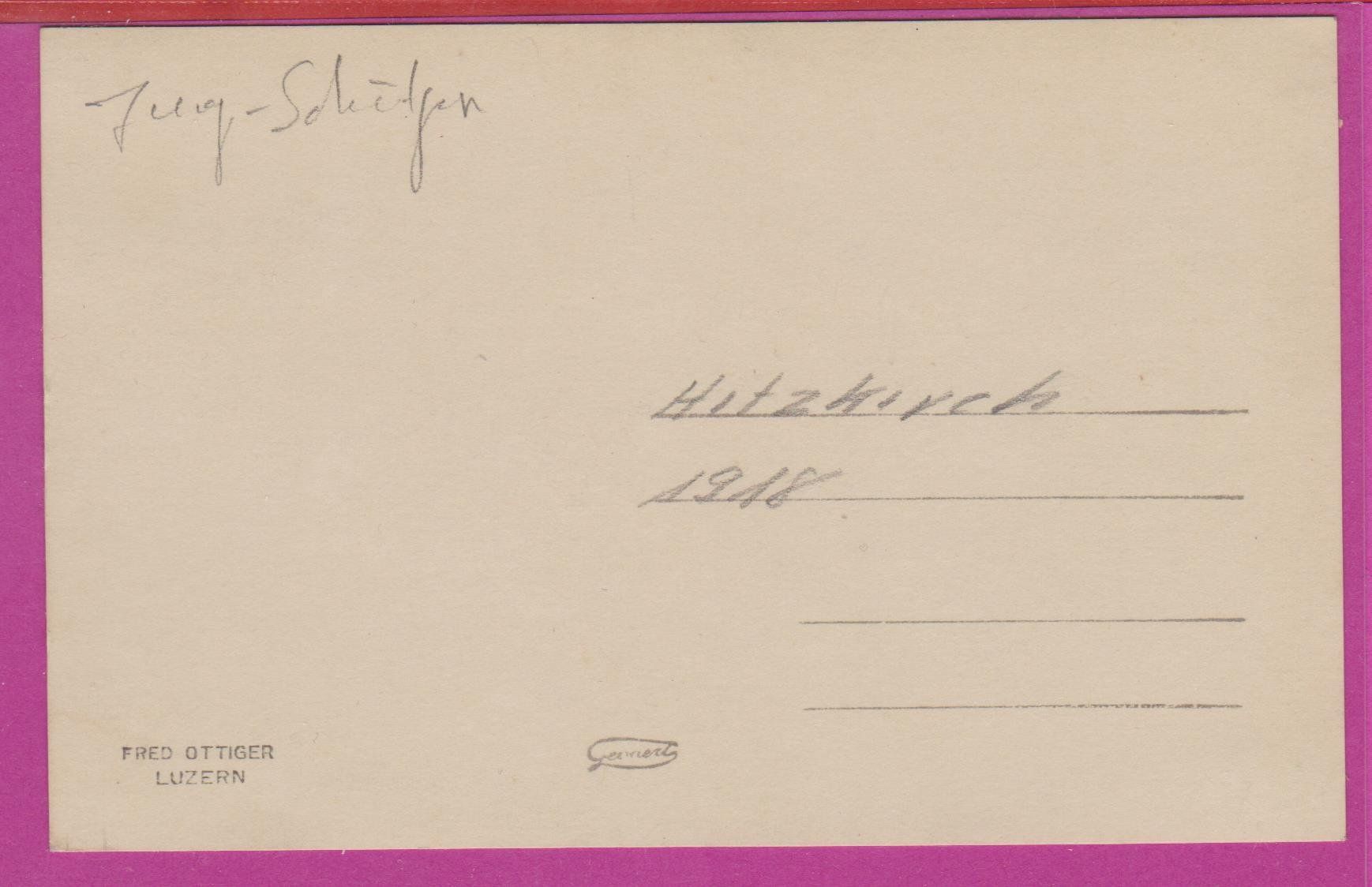 Cartoline postali: Hitzkirch 1918   :   Jung - Schützen  -  alte Ansichtskarte – Usato da Vitznau venduto da Ropaku 1