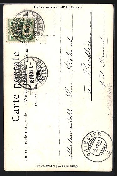 Ansichtskarten: Lausanne, Cortege du Centenaire 5.7.1903 – Gebraucht aus Berlin von bartko-reher 1