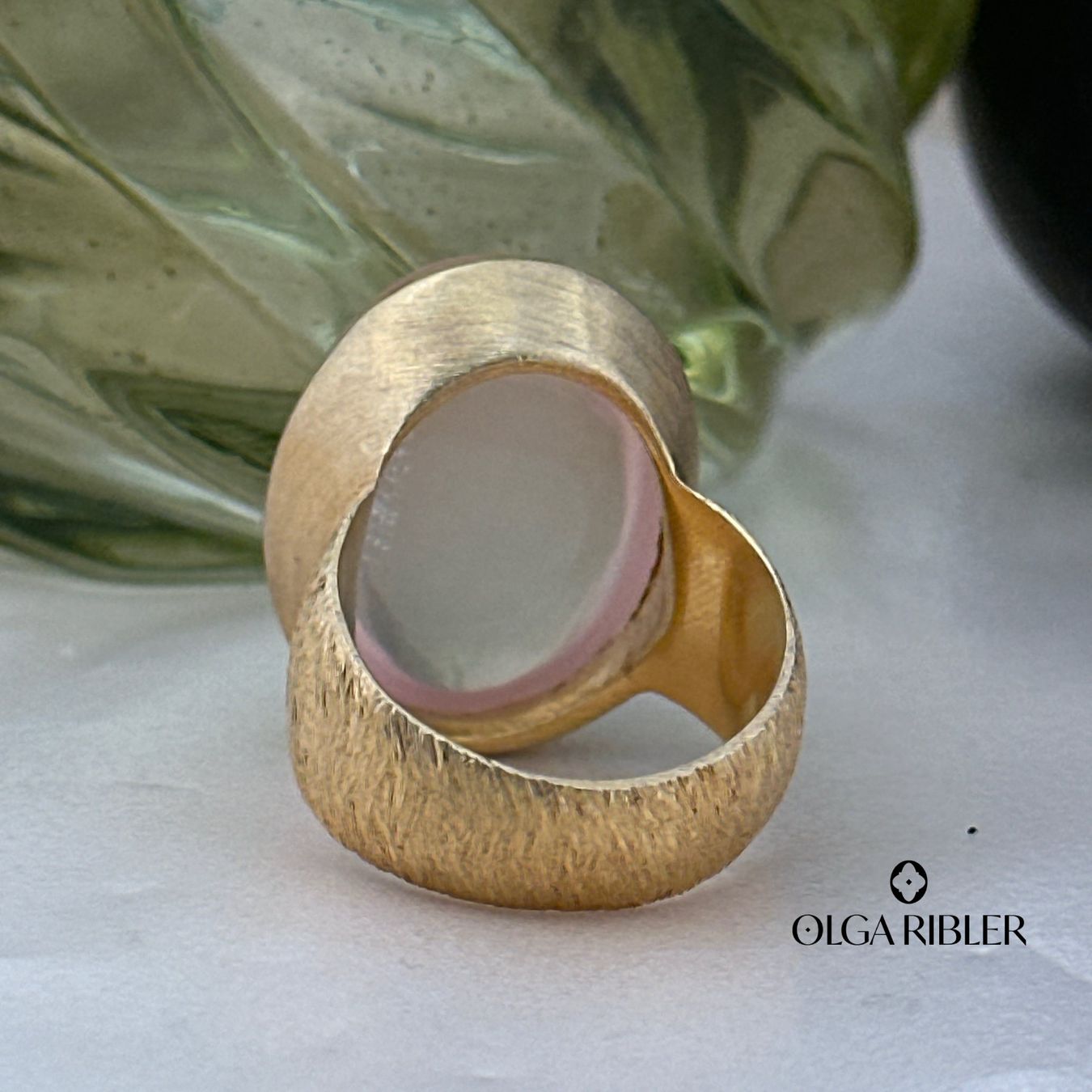 Olga Ribler Anelli: Statement Ring mit Rosenquarz - Silber vergoldet Grösse 57 – Nuovo (secondo la descrizione) da Luzern venduto da byolgaribleroutlet 7