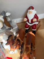 Weihnachtsfiguren Rentier Schlitten Nikolaus Konvolut Deko F