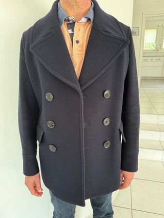 Burberry Mantel Peacoat Navy Wolle Grösse 54 neuwertig