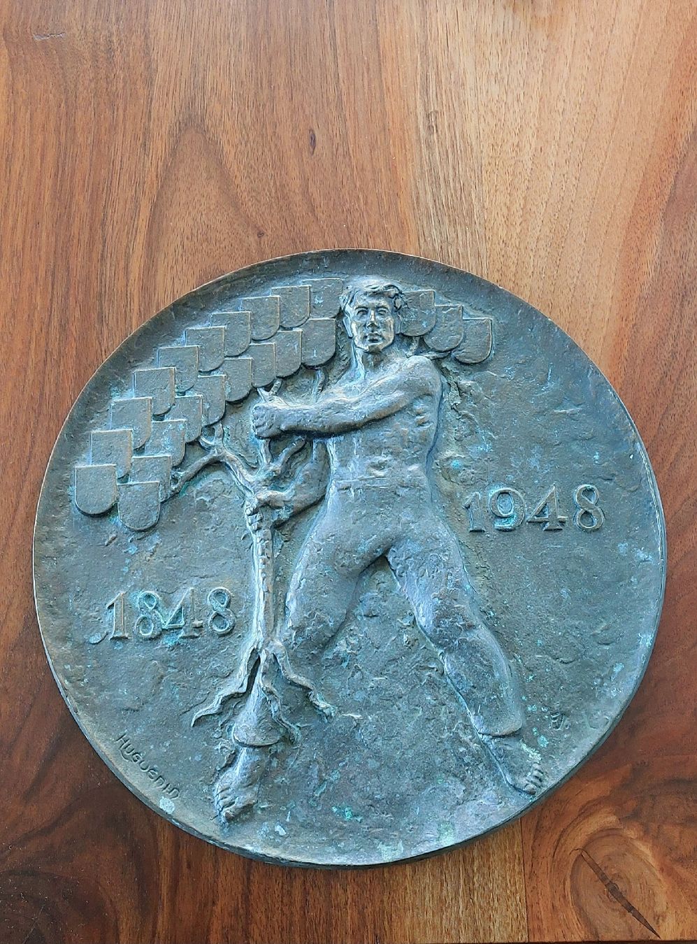 Sculture & Statue: Bronzeplatte mit Schweizbezug, Relief – Nuovo (secondo la descrizione) da Meilen venduto da Verschiedenes123