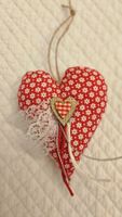 Stoffherz Tischdeko Vintage Shabby Chic Päcklianhänger
