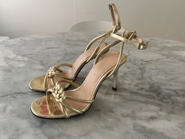Zara goldene Riemchensandalen, Größe 36/36,5