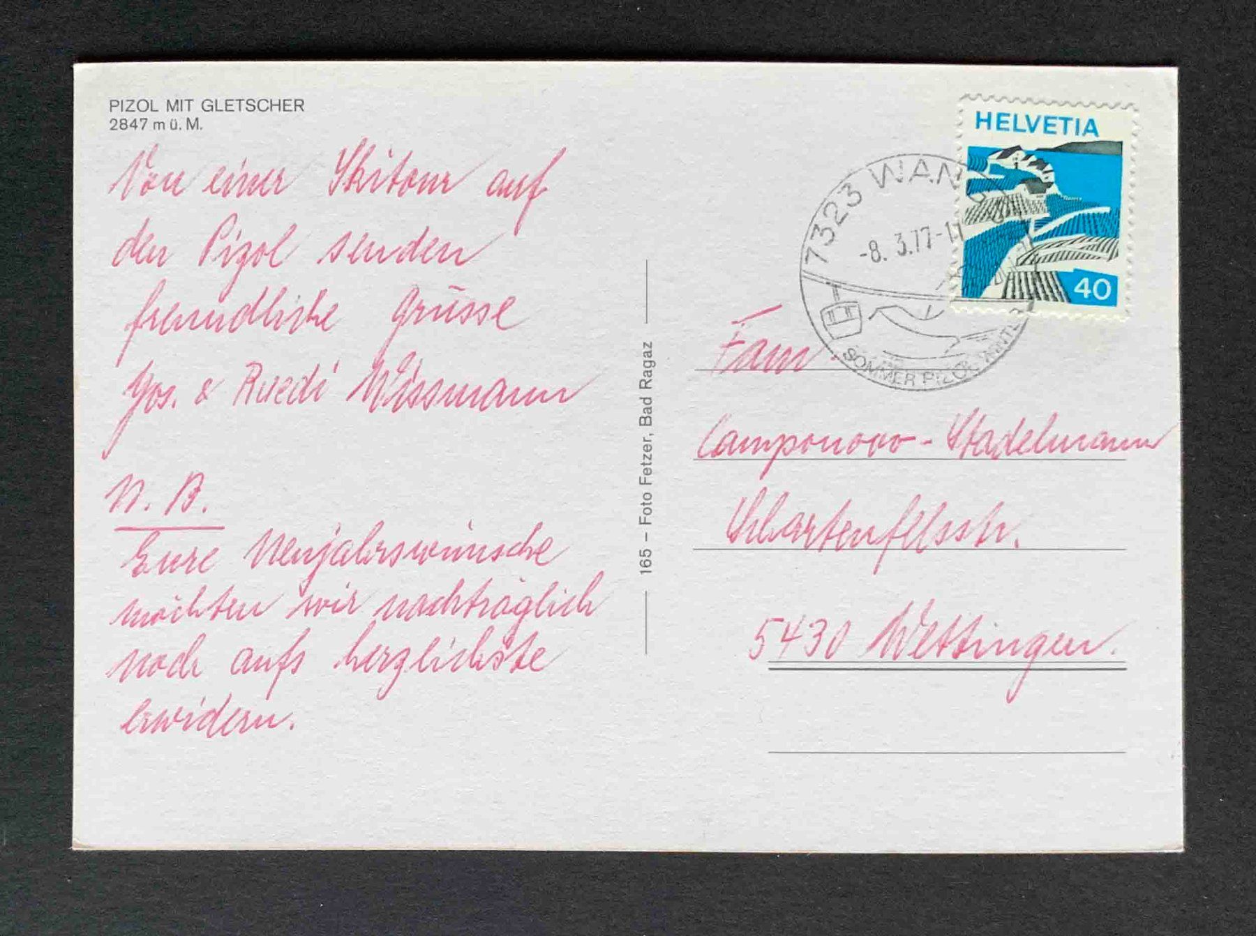 Cartoline postali: AK PIZOL MIT GLETSCHER – Usato da Goldau venduto da artelier1 1