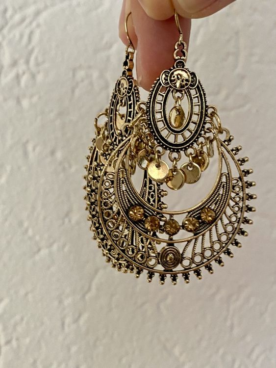 Boucles D'oreilles Vintage Dorées Les Bernard - Clips, Alliage Doré, état Neuf Jamais Portées