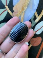 Moderner, grosser Silberring mit Achat