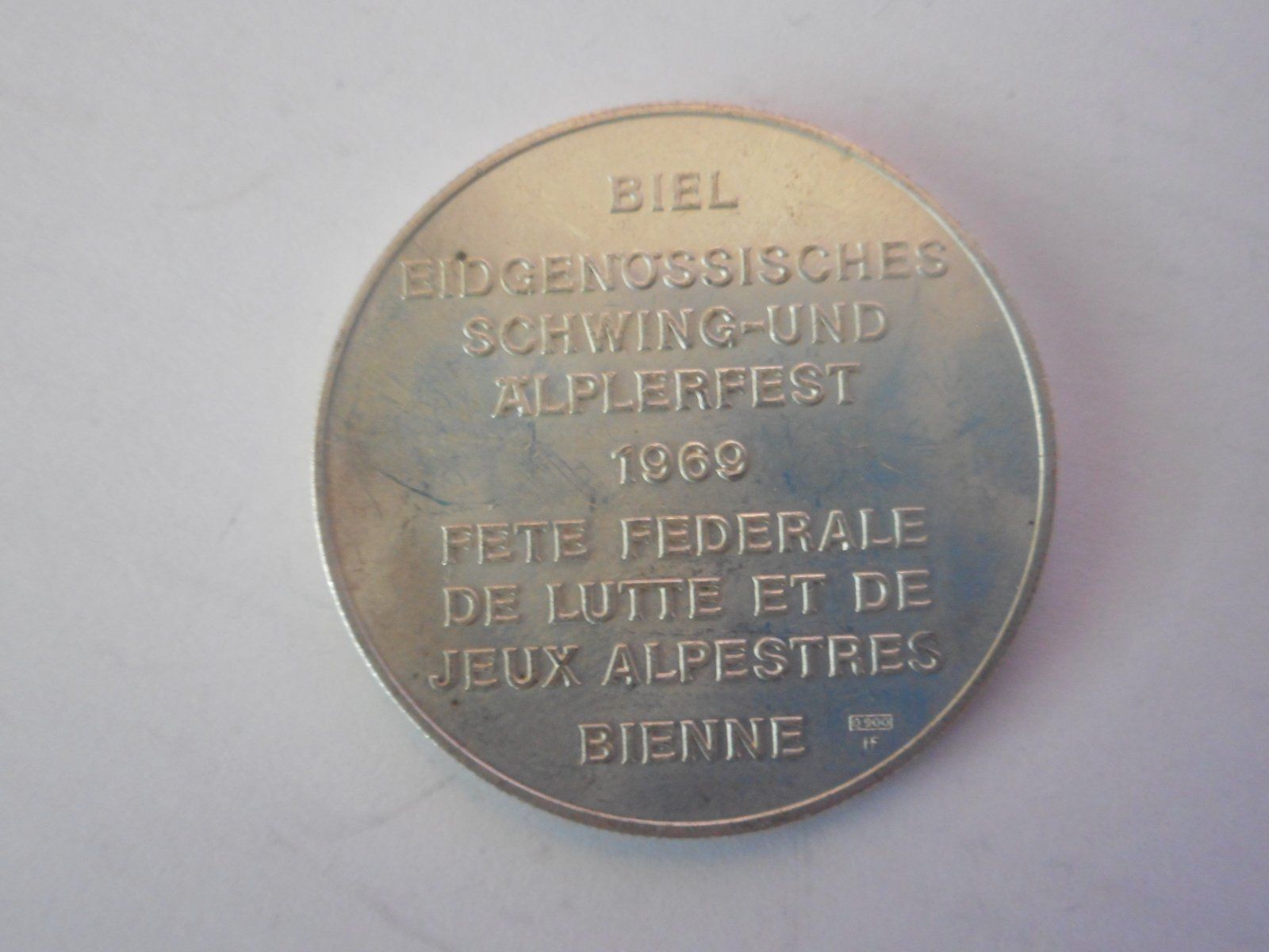 Medaglie: 1969 silber  15gr . Eidg.Schwing + Älplerfest Biel – Nuovo (secondo la descrizione) da Kriegstetten venduto da pizlad2010 1