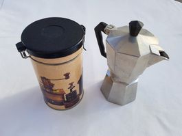 Vintage ABC Espressokocher+Vorratsdose aus den 1970er Jahren