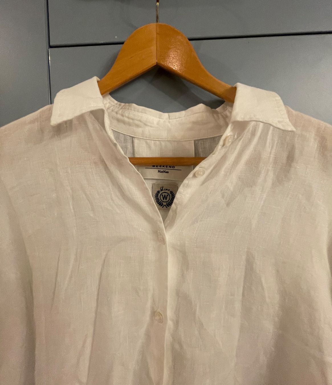 Max Mara Blusen: Weisse Max Mara Leinen Bluse super Zustand – Gebraucht aus Zürich von Pudelkerne 4