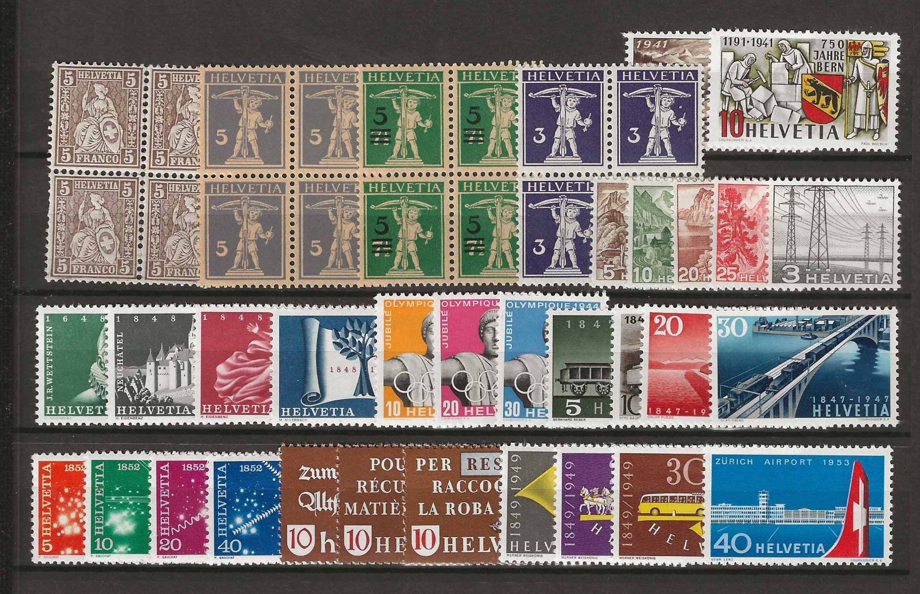 Tutti i francobolli: CH003 - Lot timbres CH neufs ** – Usato da Trélex venduto da Phil_Albert