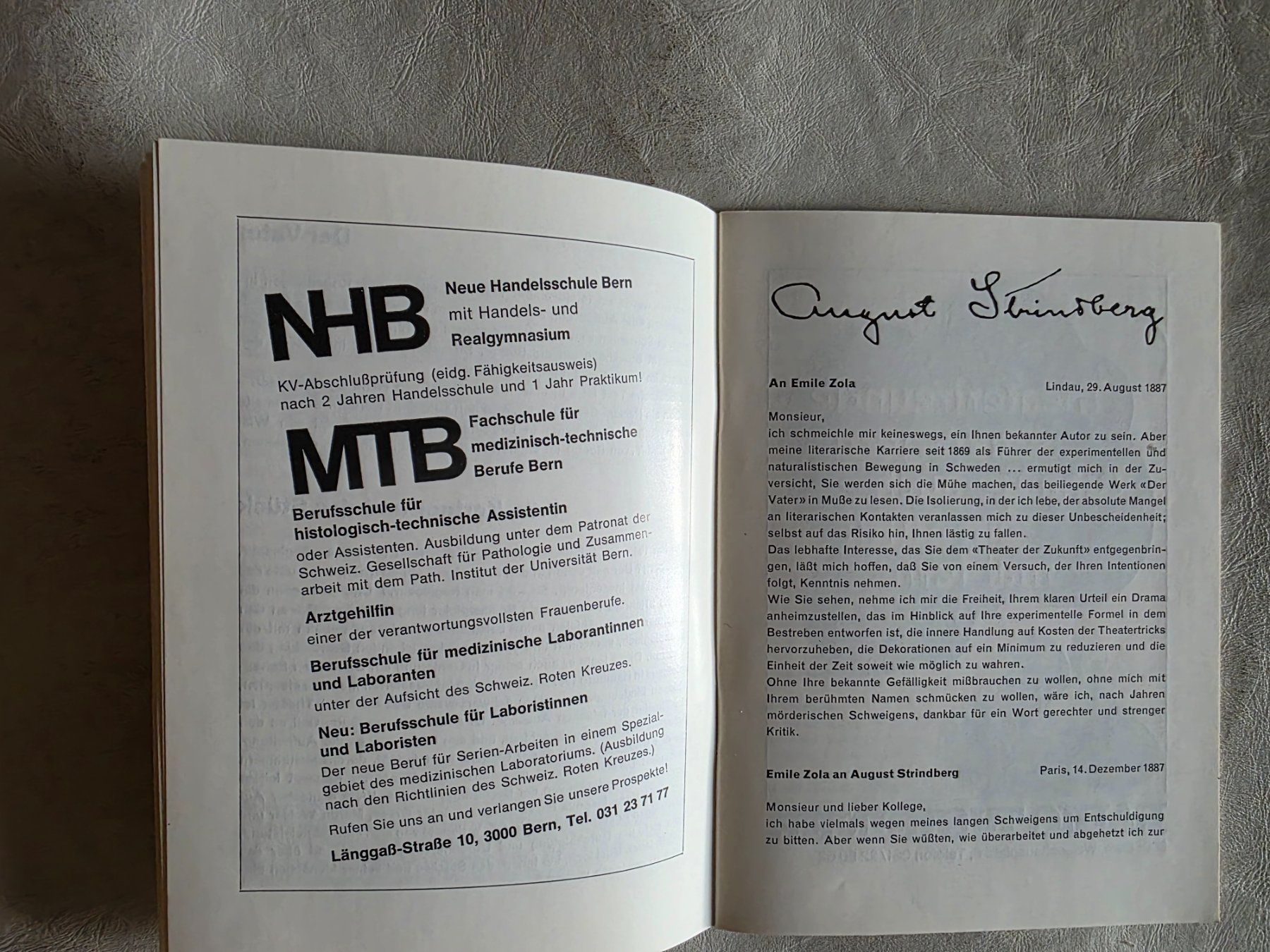 Documenti: Programm Heft Atelier Theater - Der Vater - 71/72 – Usato da Walterswil BE venduto da Lonitti 5