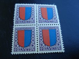 Pro Juventute 1920, 4erblock Wäppli Tessin *