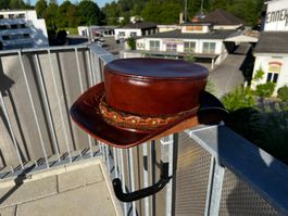 Leder Zylinder, Top Hat, Steampunk/Western, Fasnacht