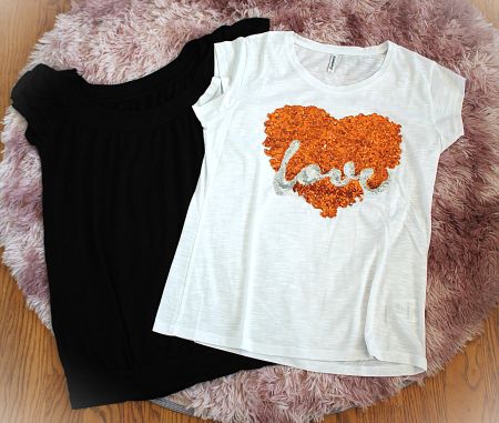 2er Set Shirt ☆ Herz Love ☆ Pailetten Seventyseven