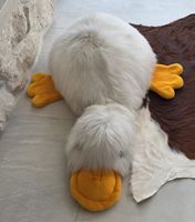 Grosses Plüschtier Gans Weiss Gelbe