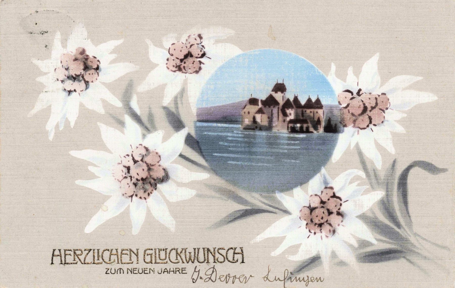 Cartoline postali: Schloss Chillon edelweiss – Usato da Biasca venduto da Blenio71