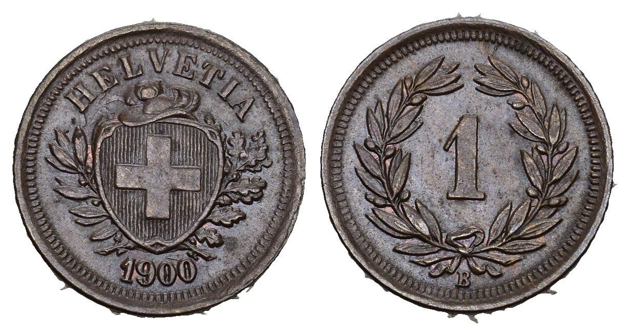 Tutti le monete: Schweiz 1900 1 Rappen Abart – Usato da Bern venduto da numismatictops