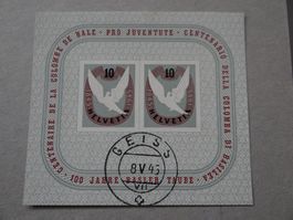 Block Basler Taube 1945 gestempelt Geiss 8.5.45 ab CHF 1.--