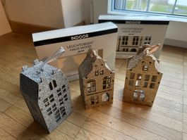 Leuchtobjekt 2x 3er Set Häusschen (Batterie)